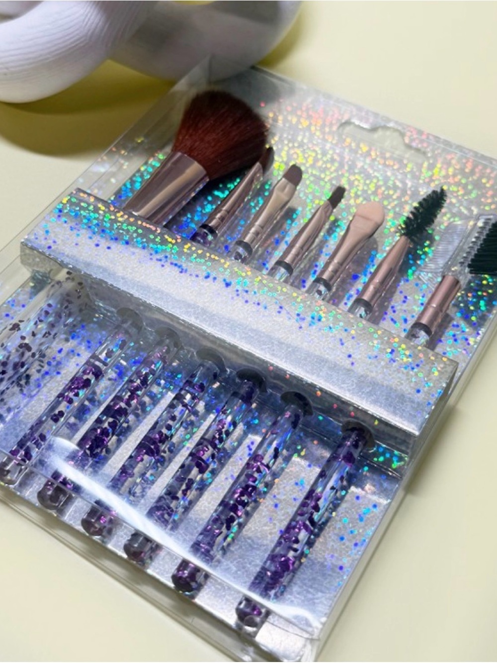 Purple Glitter Makeup Brush Set – 7 Piece Women’s Brush Kit